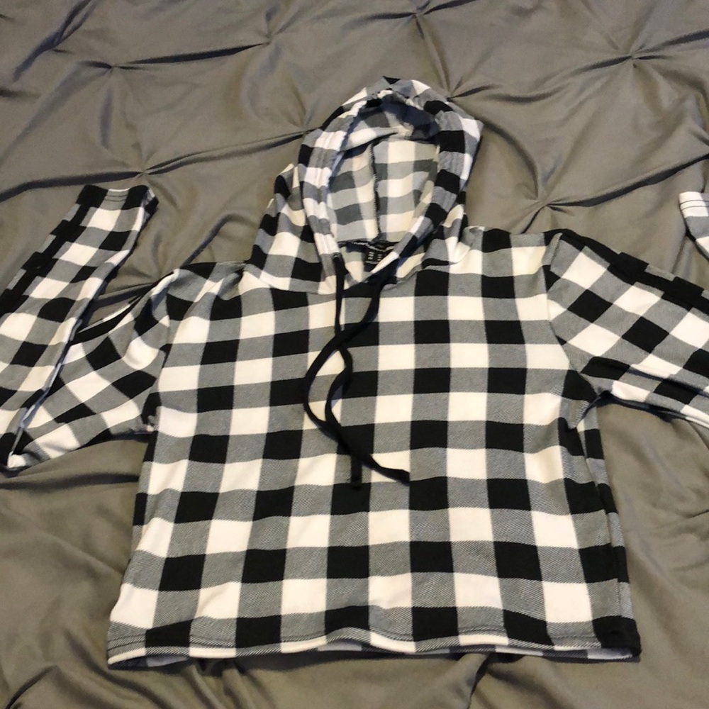 Plaid lightweight hoodie size M